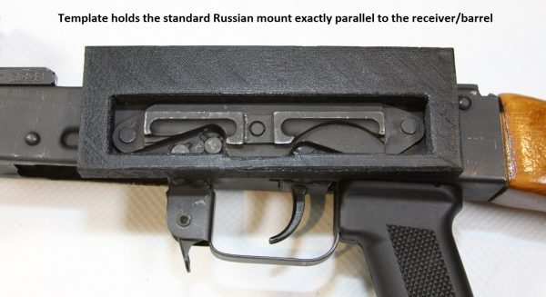 AK 47 / AK 74 side mounted scope rail installation template - Image 2